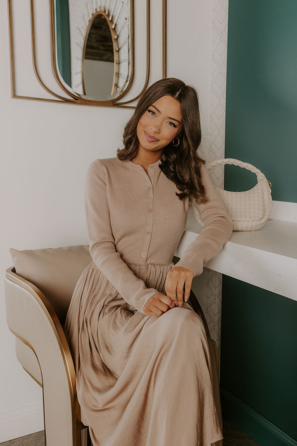 Impressions Cafe Charm Knit Midi Dress