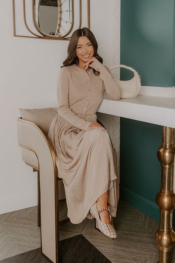 Impressions Cafe Charm Knit Midi Dress