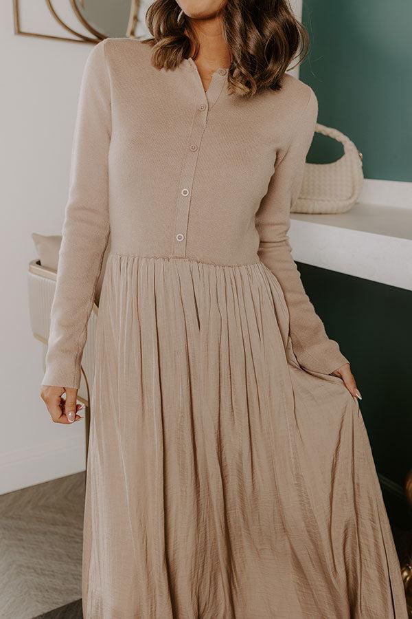 Impressions Cafe Charm Knit Midi Dress