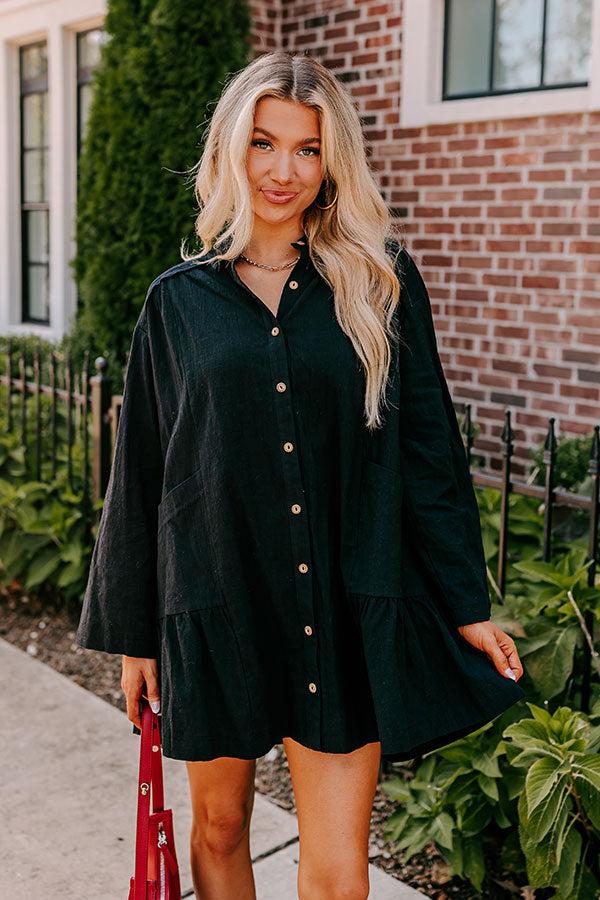 Impressions Cafe Cutie Button Down Mini Dress