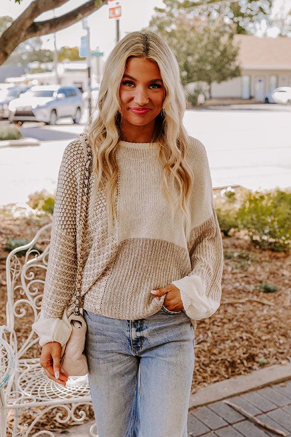 Impressions Cafe Cutie Color Block Sweater Top