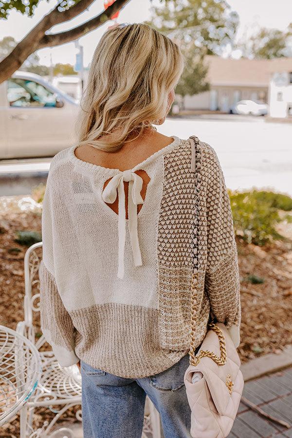 Impressions Cafe Cutie Color Block Sweater Top