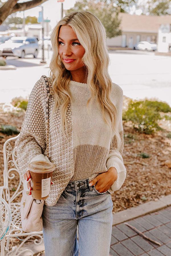 Impressions Cafe Cutie Color Block Sweater Top