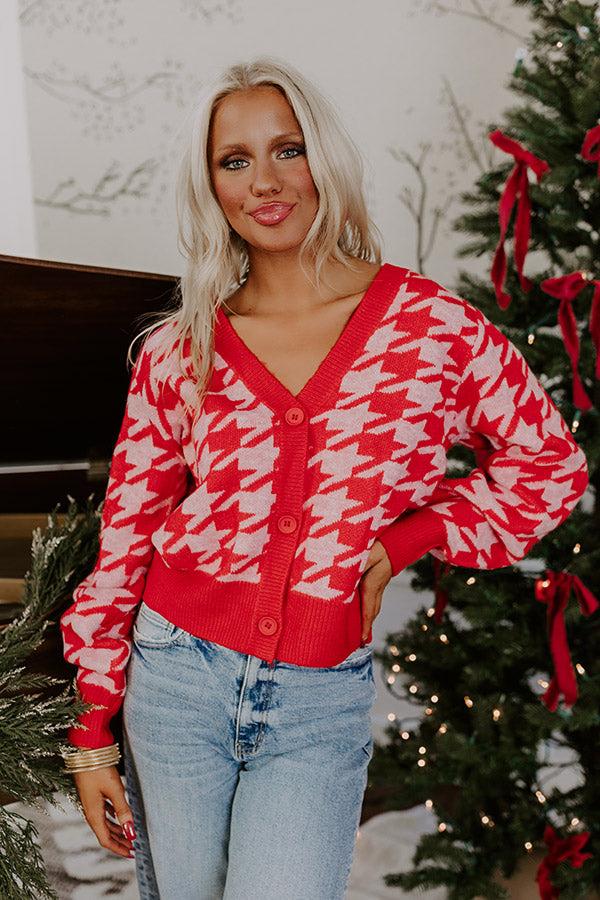 Impressions Cafe Cutie Houndstooth Cardigan