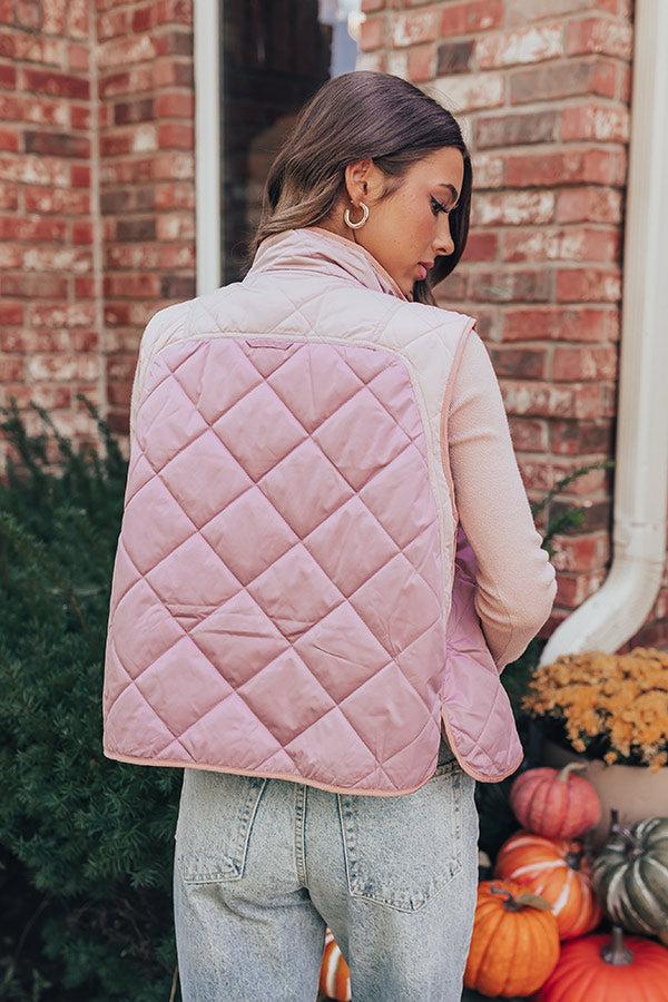 Impressions Campfire Stories Quilted Vest In Blush