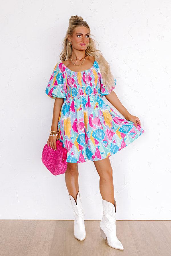 Impressions Candy Crush Smocked Mini Dress
