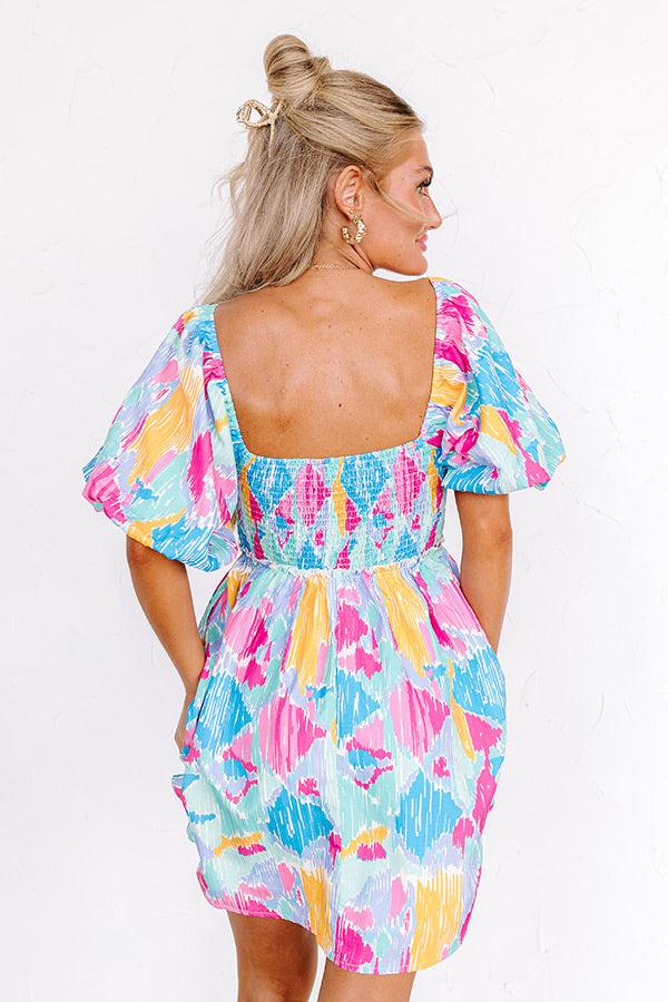 Impressions Candy Crush Smocked Mini Dress