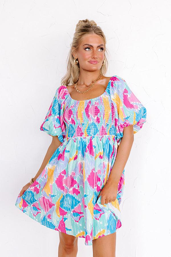 Impressions Candy Crush Smocked Mini Dress