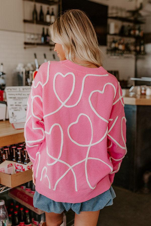 Impressions Candy Hearts Embroidered Knit Sweater