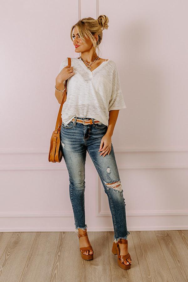 Impressions Cape Cod Nights Knit Top In White