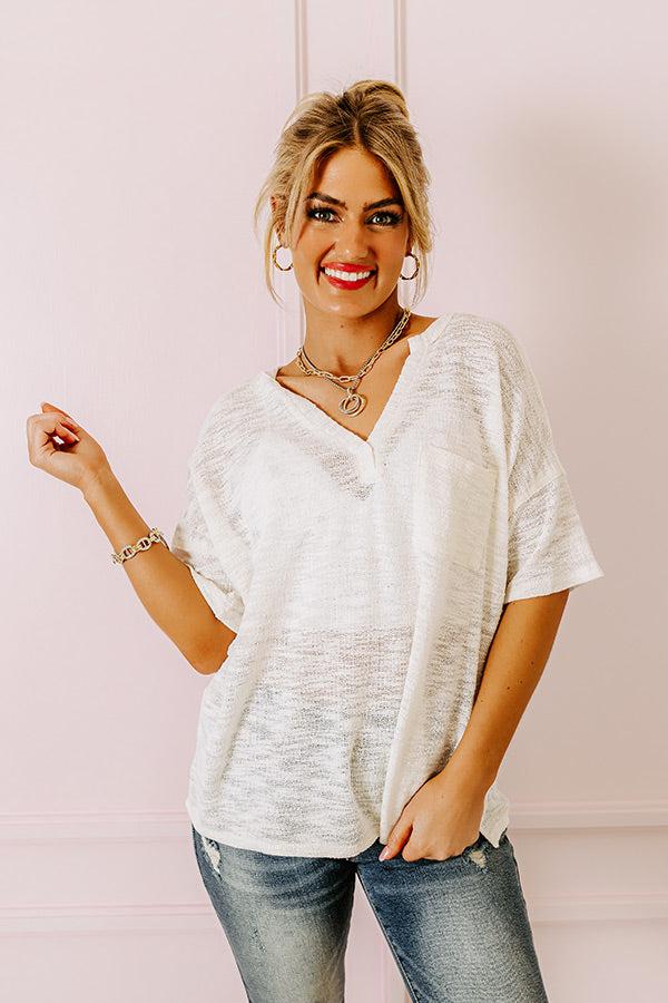 Impressions Cape Cod Nights Knit Top In White