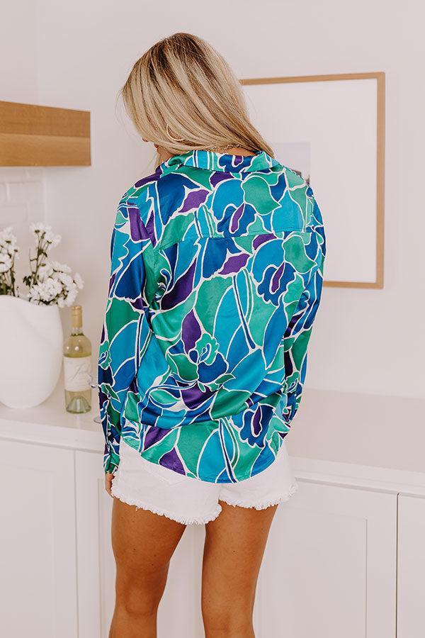 Impressions Capri Waters Satin Button Up