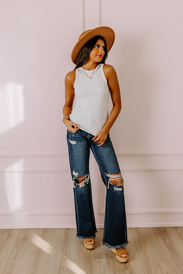 Impressions Carefree Days Ribbed Tank in White