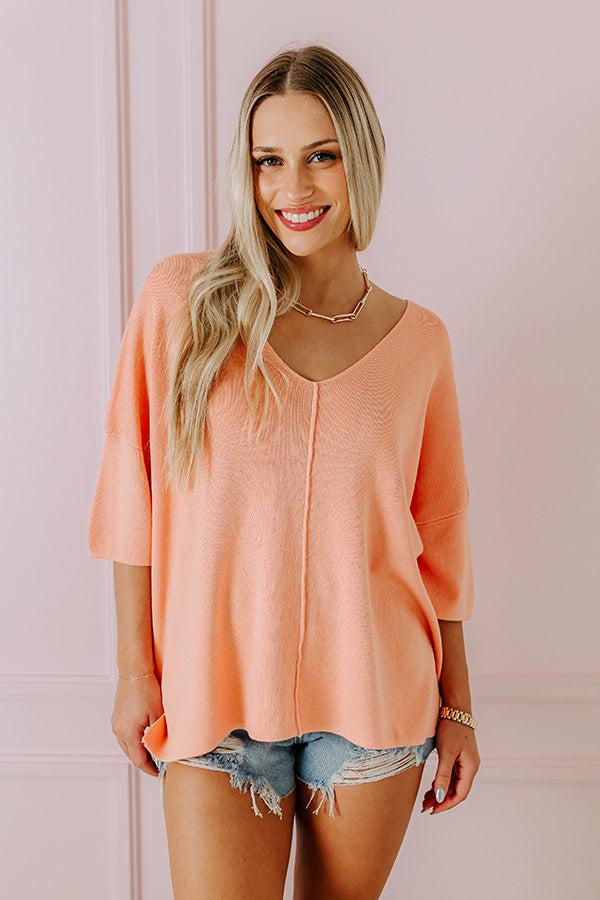 Impressions Casual Chic Shift Top In Light Coral
