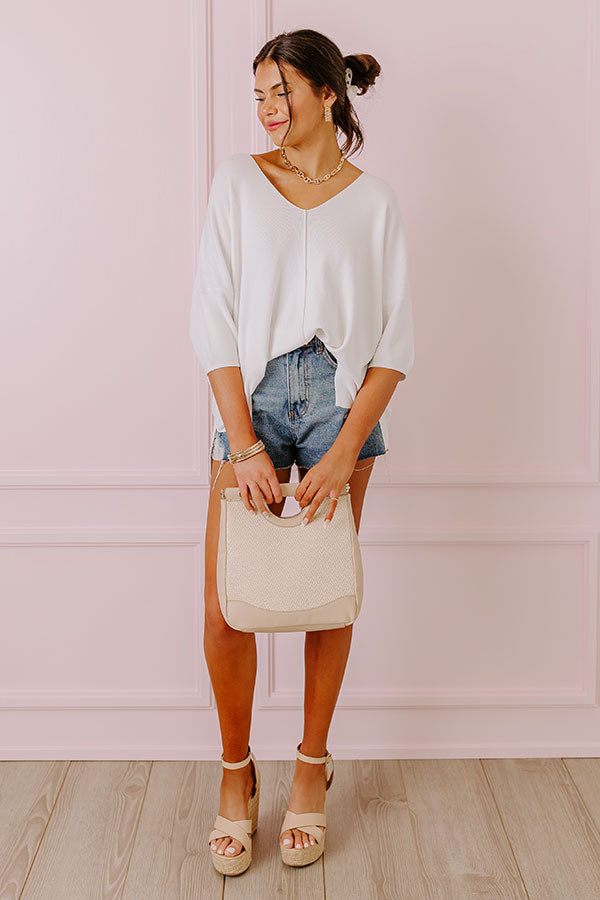 Impressions Casual Chic Shift Top In White