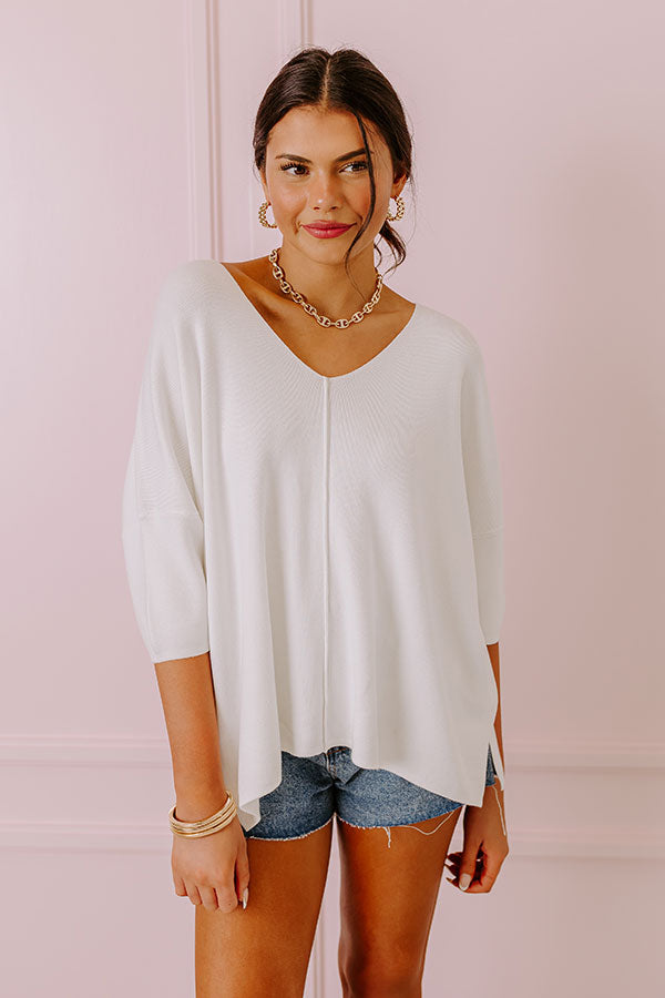 Impressions Casual Chic Shift Top In White