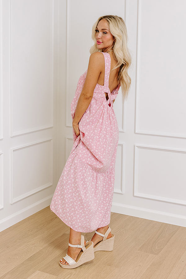 Impressions Casual Convo Floral Maxi Dress In Pink