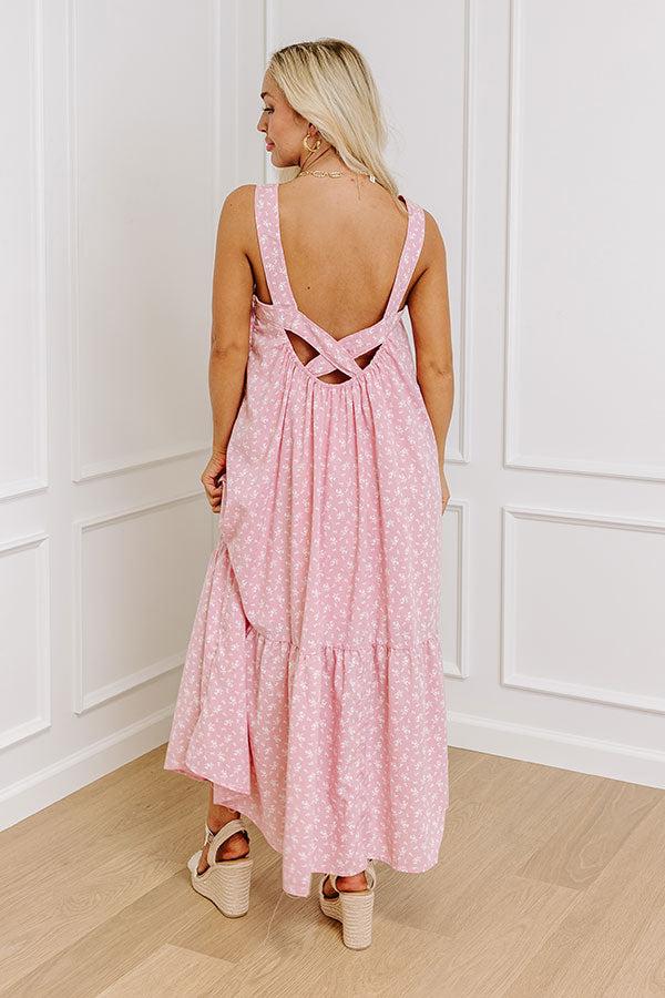 Impressions Casual Convo Floral Maxi Dress In Pink