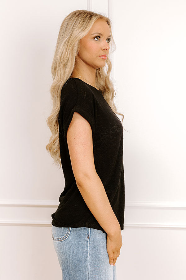 Impressions Casual Couture Knit Tee In Black