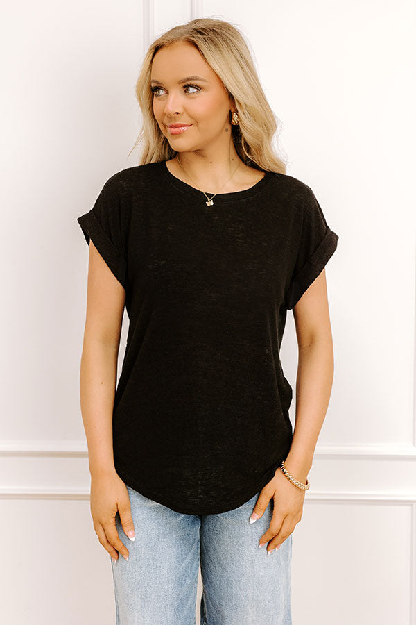 Impressions Casual Couture Knit Tee In Black