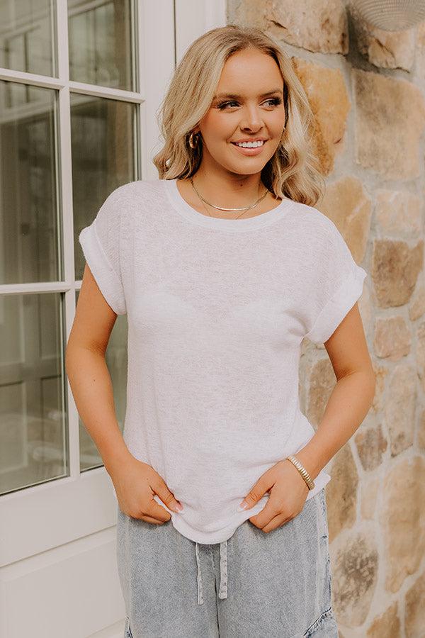 Impressions Casual Couture Knit Tee In White