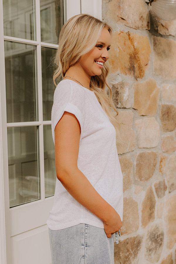 Impressions Casual Couture Knit Tee In White