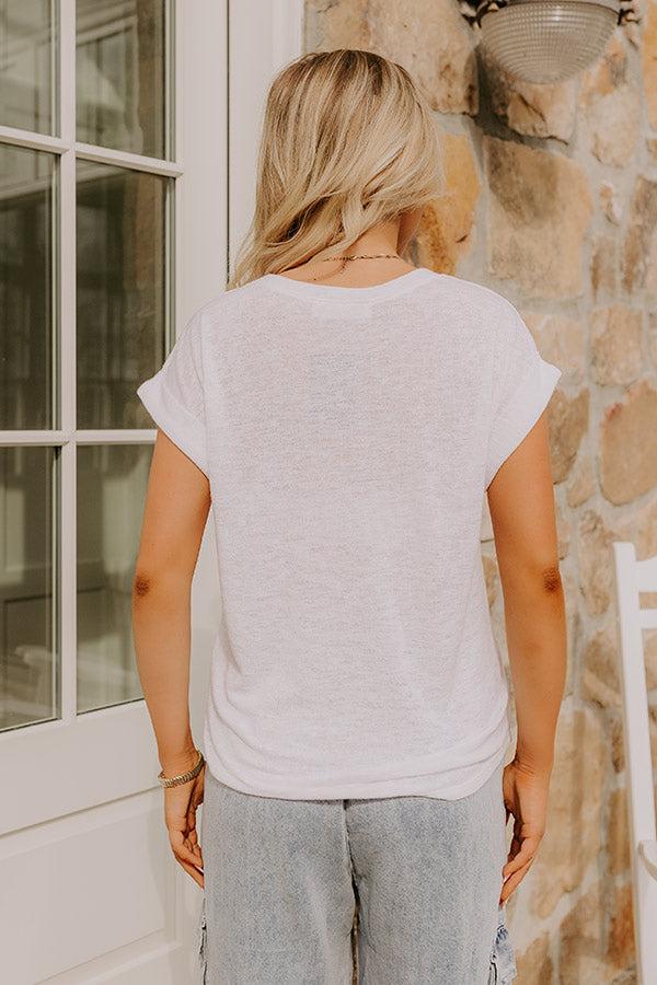 Impressions Casual Couture Knit Tee In White