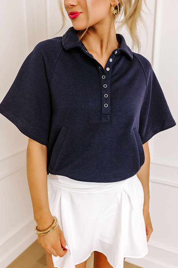 Impressions Casual Ease Sweatshirt In Navy
