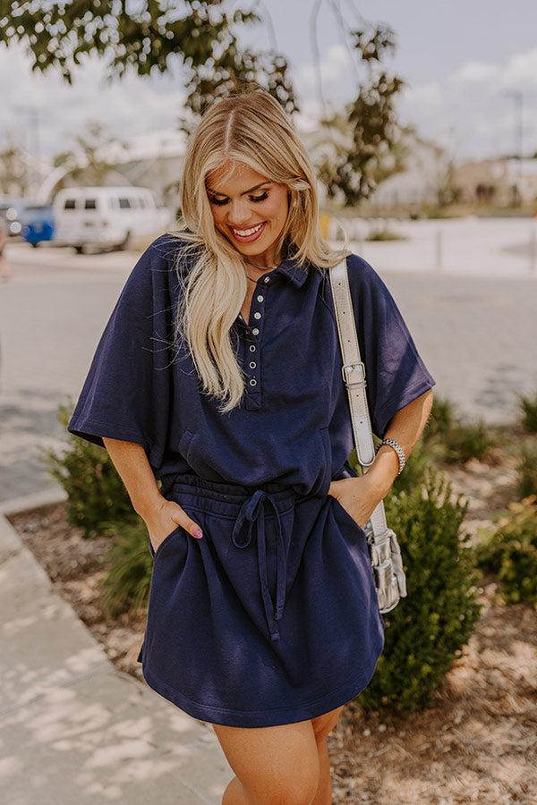 Impressions Casual Ease Sweatshirt in Navy Curves