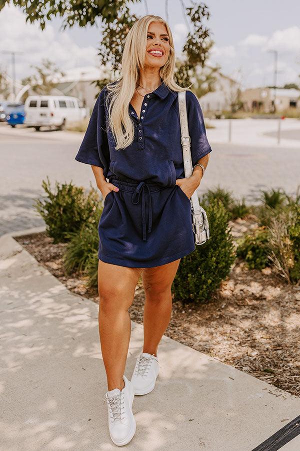 Impressions Casual Ease Sweatshirt In Navy Curves