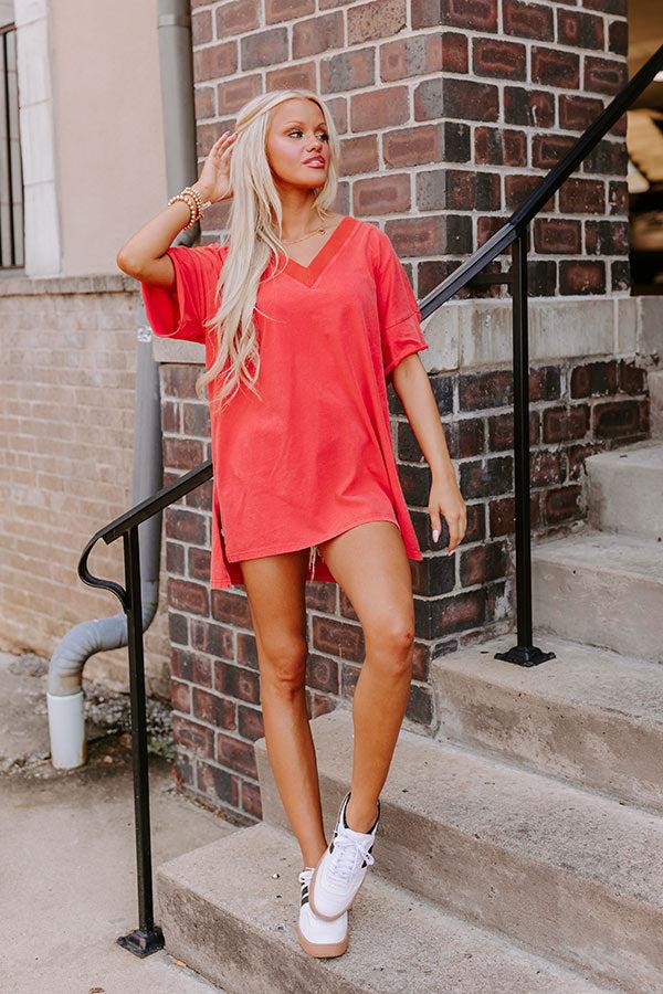 Impressions Casual Meetup Oversized Tee in Scarlet