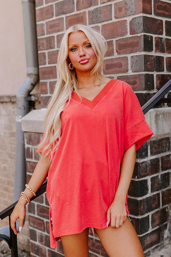 Impressions Casual Meetup Oversized Tee In Scarlet