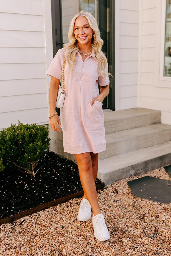 Impressions Casual Outing Mini Dress In Blush