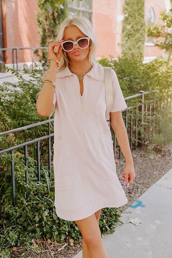 Impressions Casual Outing Mini Dress in Blush