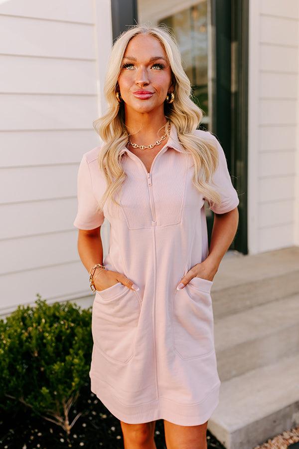 Impressions Casual Outing Mini Dress In Blush
