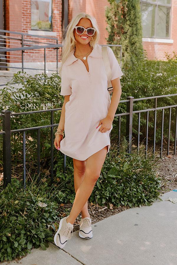 Impressions Casual Outing Mini Dress In Blush