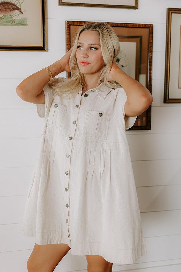 Impressions Casual Stroll Button Down Mini Dress