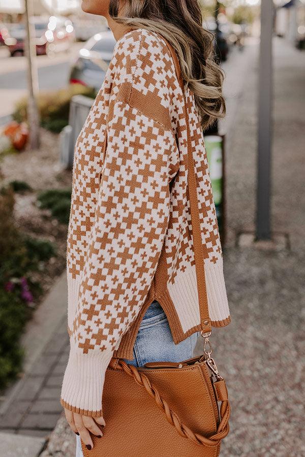 Impressions Chalet Chic Knit Sweater In Camel