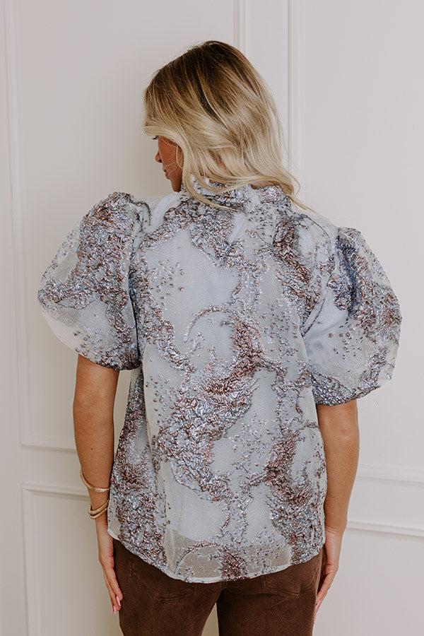 Impressions Champagne Sparkle Jacquard Top