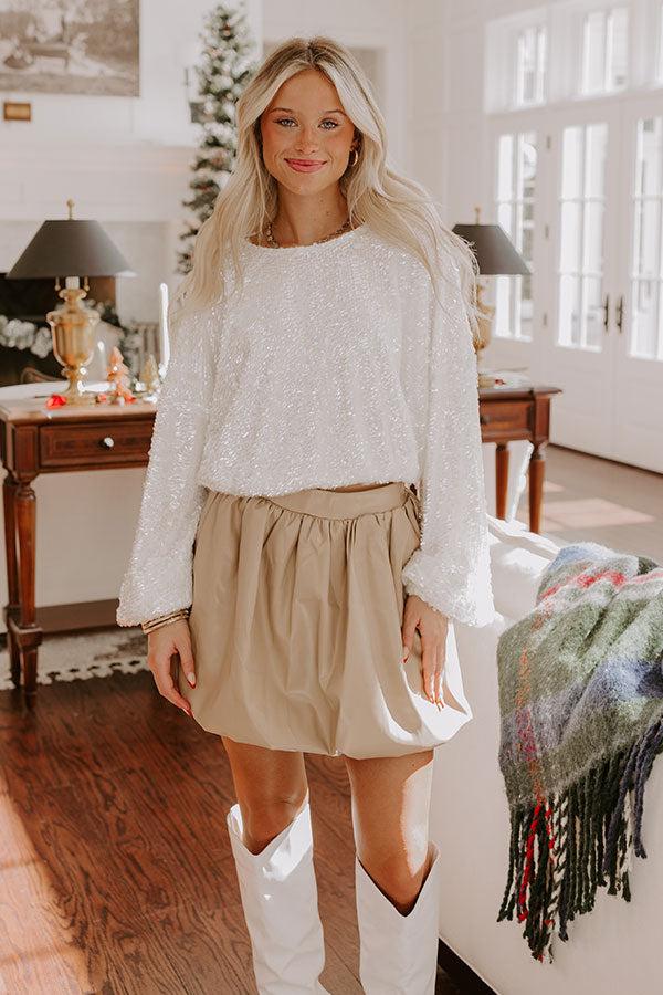 Impressions Champagne Toast Sequin Top