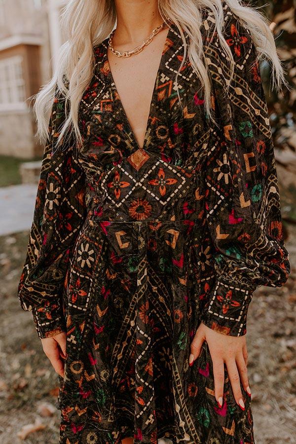 Impressions Charming Encounters Velvet Mini Dress