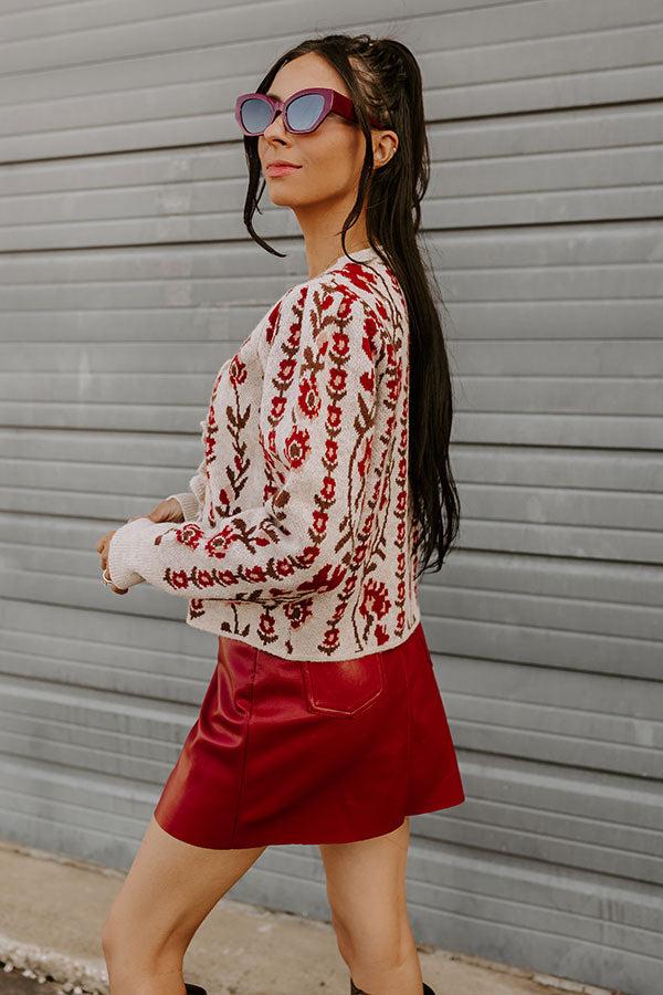 Impressions Charming Glance Floral Sweater