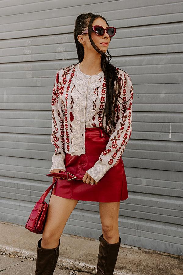 Impressions Charming Glance Floral Sweater