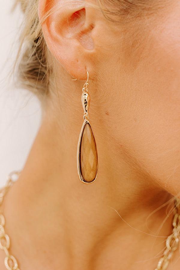 Impressions Charming Smile Drop Earrings In Mocha