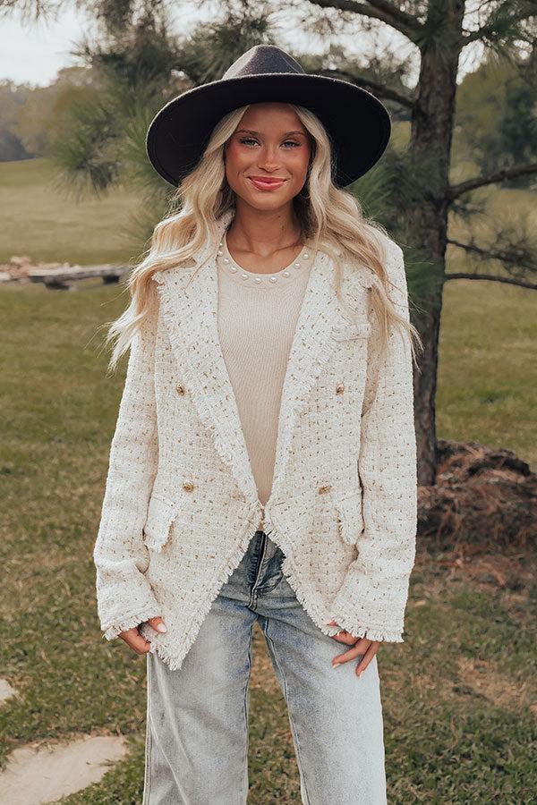 Impressions Charming Smile Tweed Blazer