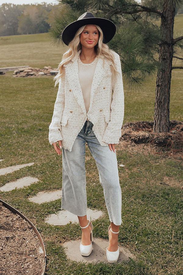 Impressions Charming Smile Tweed Blazer