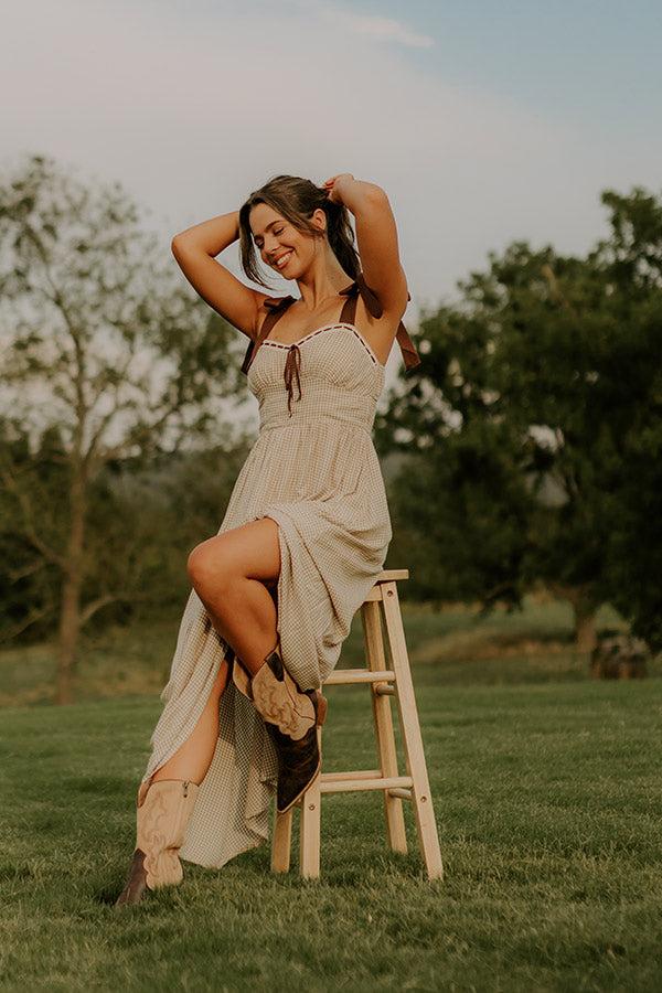 Impressions Charming Views Gingham Midi Dress