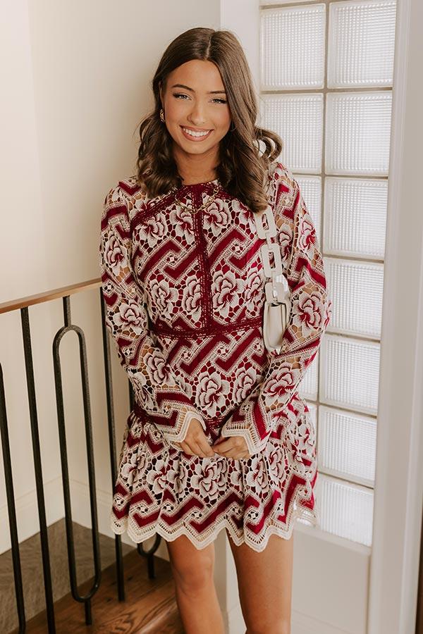 Impressions Chateau Charm Floral Lace Mini Dress