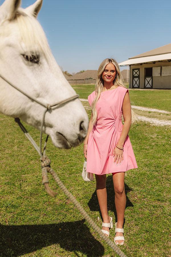 Impressions Cheers To Happiness Mini Dress In Pink