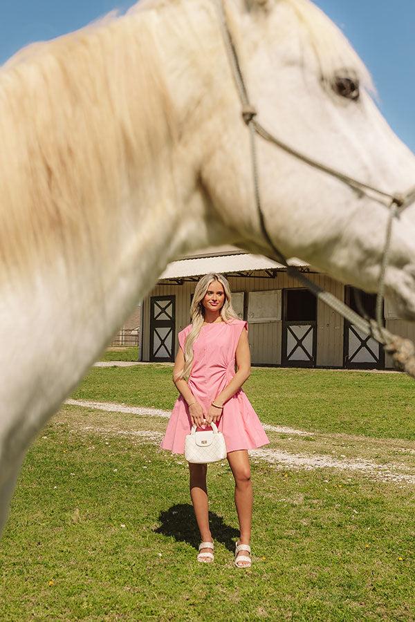 Impressions Cheers To Happiness Mini Dress in Pink